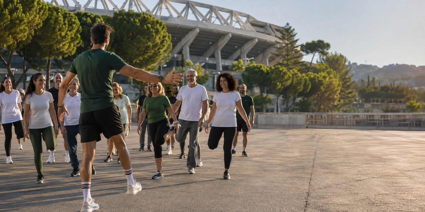 Attività di wellbeing di gruppo all'aperto